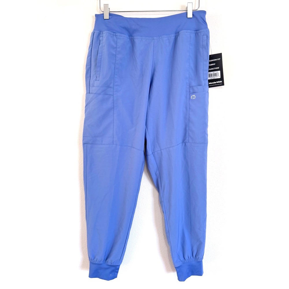 WonderWink‎ W123 Women's Comfort Waist Cargo Jogger Scrub Pant - Ceil Blue